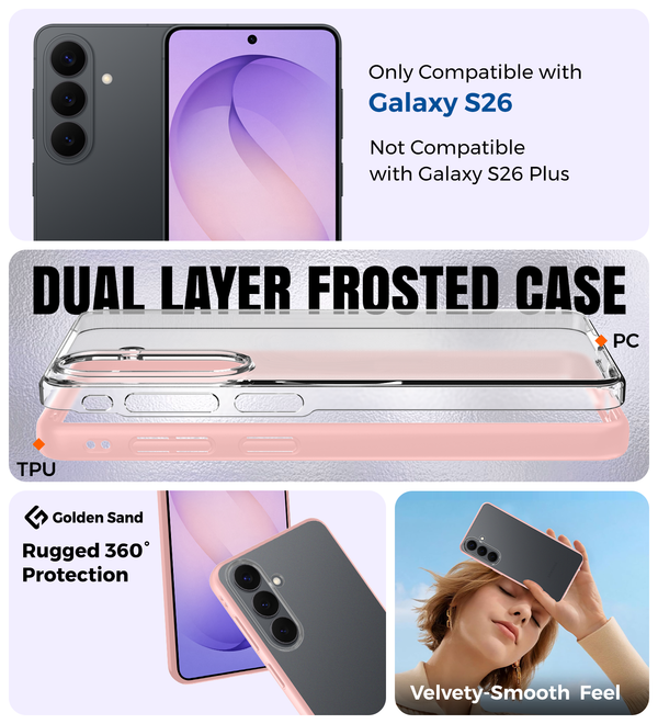 Samsung Galaxy S26 5G (6.3 inch) Back Cover | Rugged Frosted Series, Pink