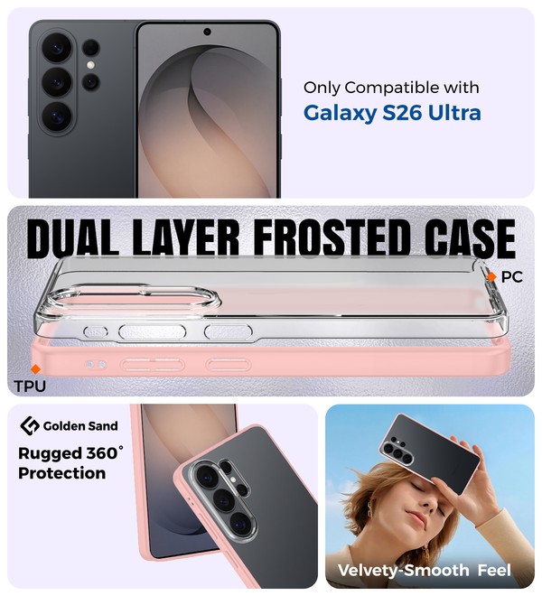 Samsung Galaxy S26 Ultra 5G (6.9 inch) Back Cover | Rugged Frosted Series, Pink