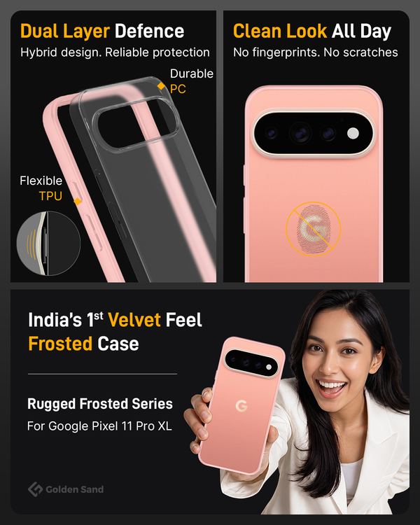 Google Pixel 11 Pro XL 5G (6.8 inch) Back Cover | Rugged Frosted Series, Canyon Pink