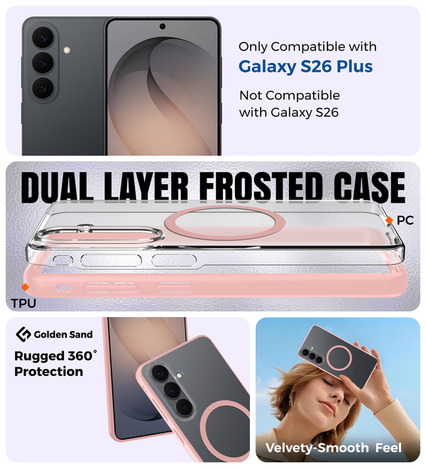 Samsung Galaxy S26 Plus 5G (6.7 inch) Back Cover | Rugged Frosted MagSnap Series, Pink
