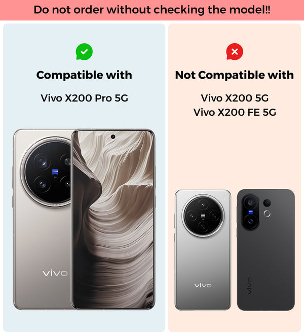 Vivo X200 Pro 5G (6.78 inch) Back Cover | Vegan Leather Series, Black