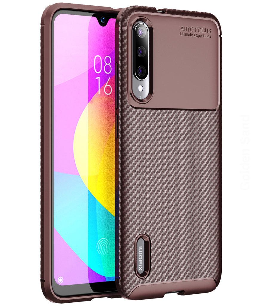 Aramid Fibre Series Shockproof Armor Back Cover for Xiaomi Mi A3 6.1 inch, Brown