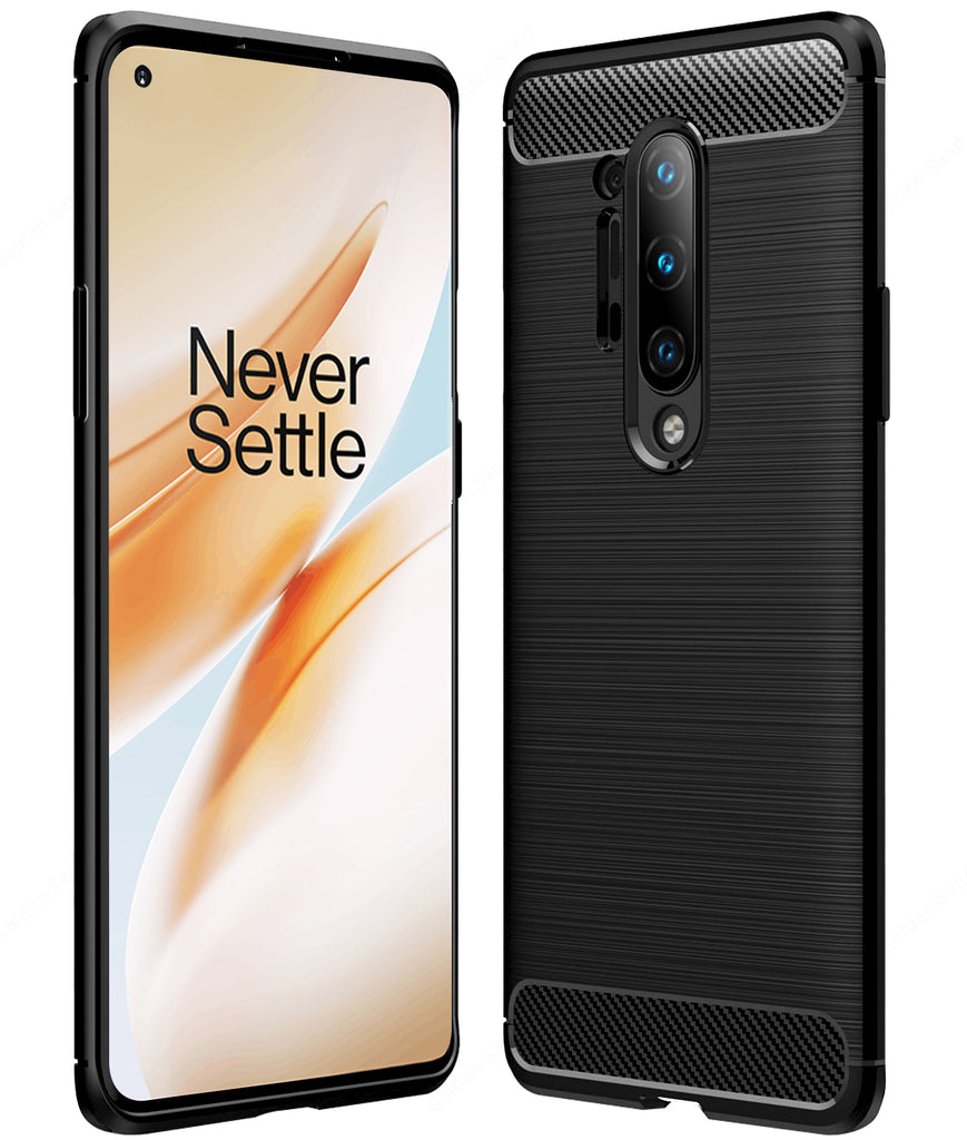 Back Cover, Drop Tested, TPU (Rubber), black, Carbon Fibre, Solid, Slim Design, One plus, oneplus, oneplus 8 Pro, ₹0 - ₹499