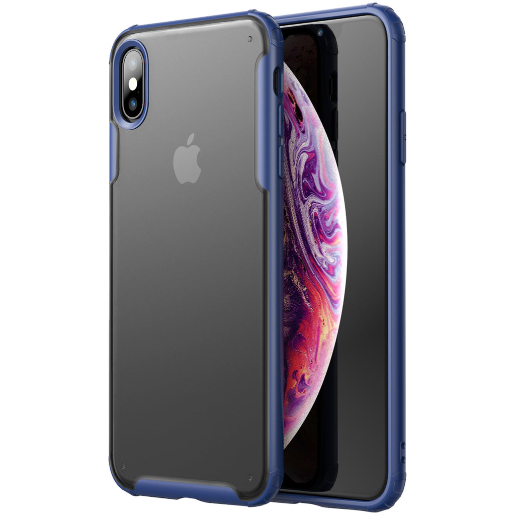Apple, Back Cover, Drop Tested, TPU (Rubber), blue, iphone XS max, Rugged Frosted, ₹500 - ₹699, PolyCarbonate (Plastic), Slim Design, translucent