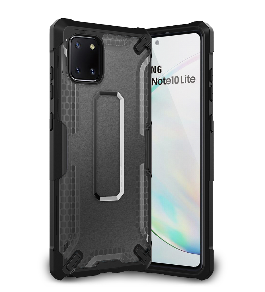 A81, Back Cover, Drop Tested, TPU (Rubber), black, Drop Defense Pro, ₹700 - ₹999, PolyCarbonate (Plastic), Ultra Protection, Note 10 Lite, , samsung, translucent