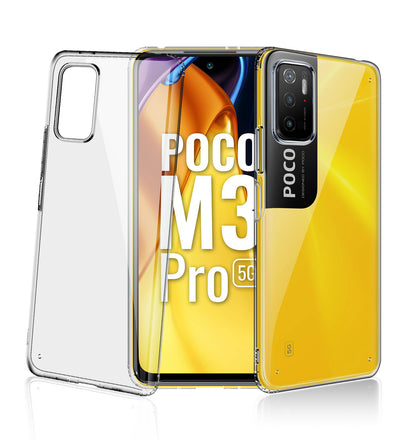 Poco M3 Pro 5G (6.5 inch) Back Cover | Ice Crystal Series [Anti Yellow], Black Clear