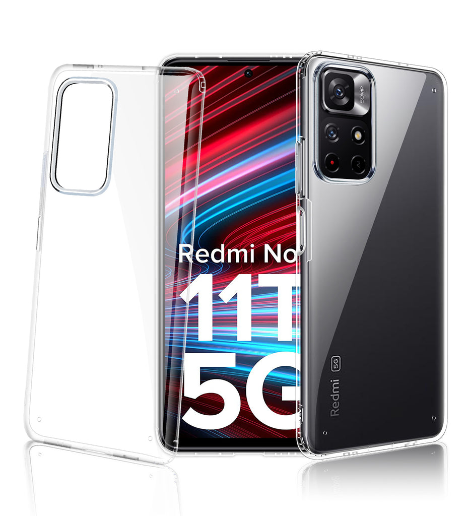 Ice Crystal Series Hybrid Scratch-Resistant Transparent PC Military Grade TPU Back Cover for Redmi Note 11T 5G, Poco M4 Pro 5G, 6.6 inch, Crystal Clear