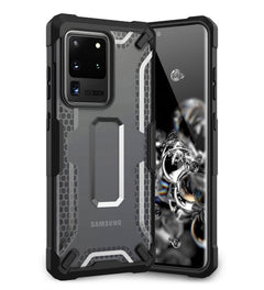 Drop Defense Pro Series Translucent Bumper Back Cover for Samsung Galaxy S20 Ultra 6.9 inch, Ash Black