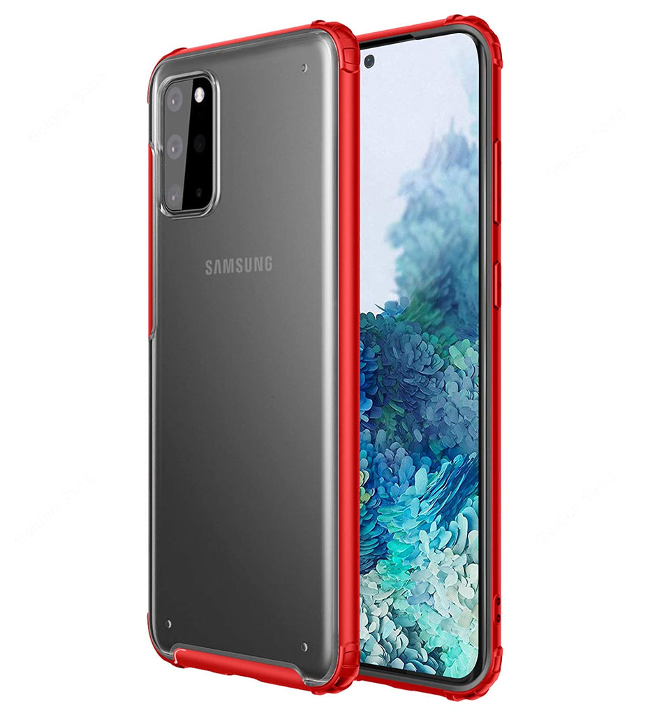 Back Cover, Drop Tested, TPU (Rubber),  ₹500 - ₹699, red, rugged frosted, s20 plus, samsung, PolyCarbonate (Plastic), Slim Design, translucent