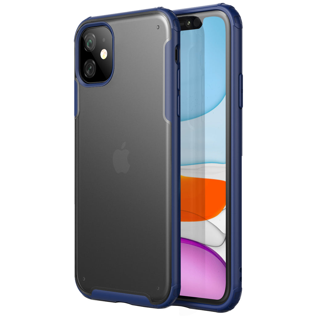 Apple, Back Cover, Drop Tested, TPU (Rubber), blue, iPhone 11, Rugged Frosted, ₹500 - ₹699, PolyCarbonate (Plastic), Slim Design, translucent