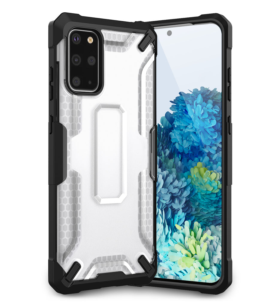 Back Cover, Drop Tested, TPU (Rubber), Drop Defense Pro, ₹700 - ₹999, PolyCarbonate (Plastic), Ultra Protection, , s20 plus, samsung, translucent, white