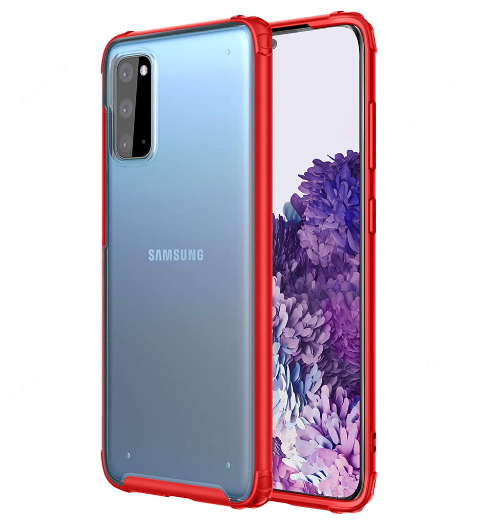 Back Cover, Drop Tested, TPU (Rubber),  ₹500 - ₹699, red, rugged frosted, s20, samsung, PolyCarbonate (Plastic), Slim Design, translucent