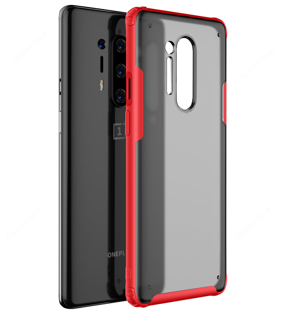 Back Cover, Drop Tested, TPU (Rubber), oneplus, oneplus 8 Pro,  ₹500 - ₹699, red, rugged frosted, PolyCarbonate (Plastic), Slim Design, translucent