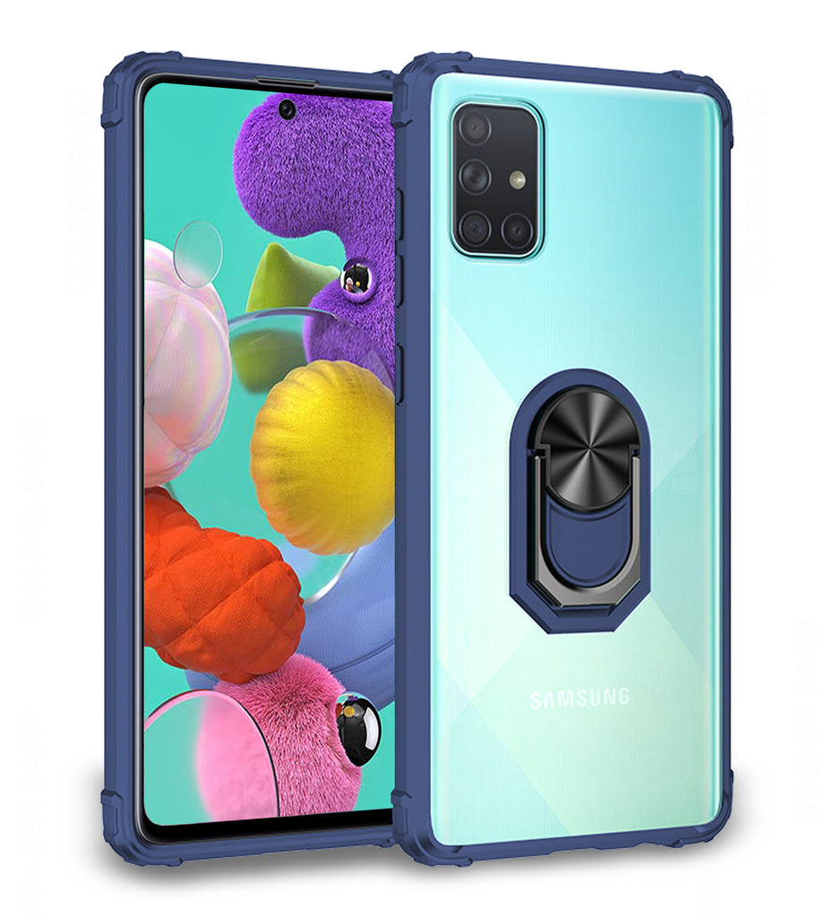 Back Cover, Drop Tested, TPU (Rubber), blue, Clear Ring Series, ₹500 - ₹699, Slim Design, PolyCarbonate (Plastic), galaxy a51, Magnetic, , samsung, Transparent