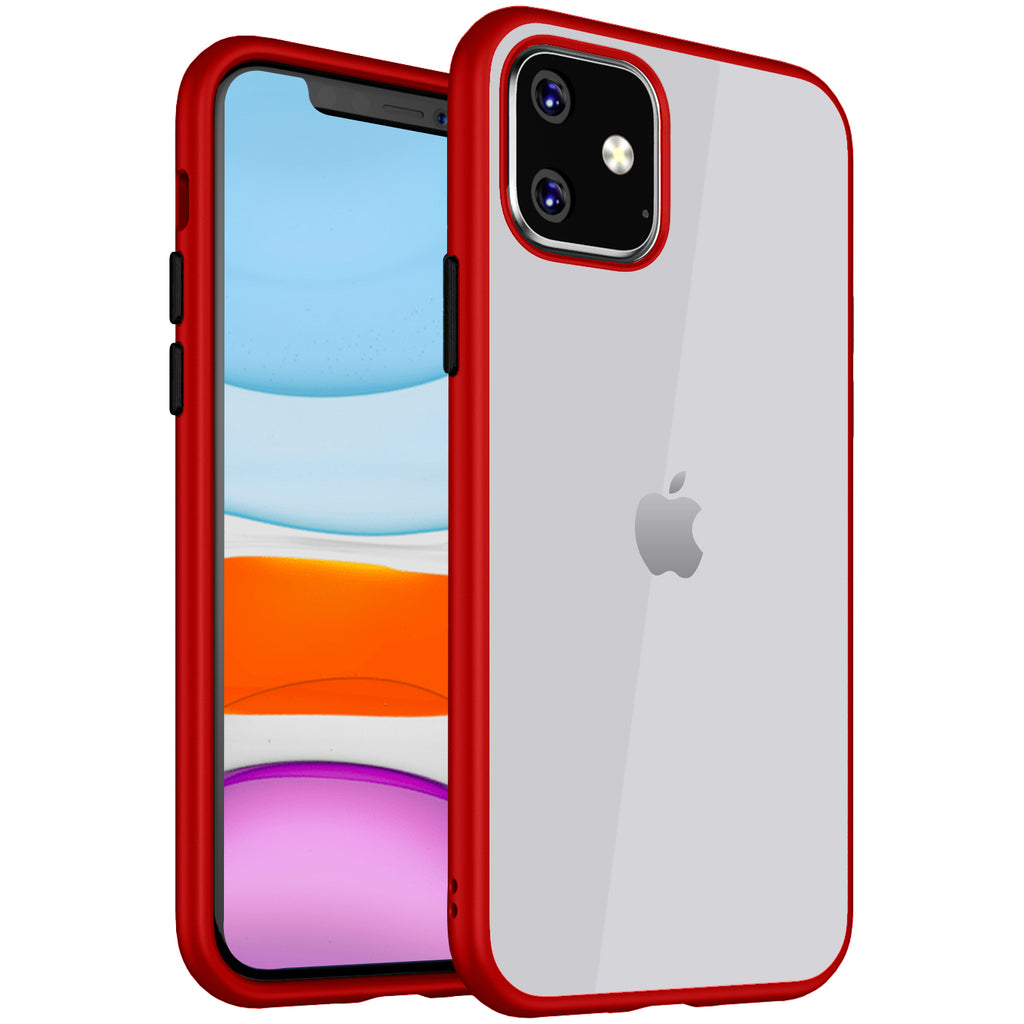 Apple, Back Cover, Drop Tested, TPU (Rubber), iPhone 11, , red, Simply Clear, ₹500 - ₹699, PolyCarbonate (Plastic), Slim Design, Transparent