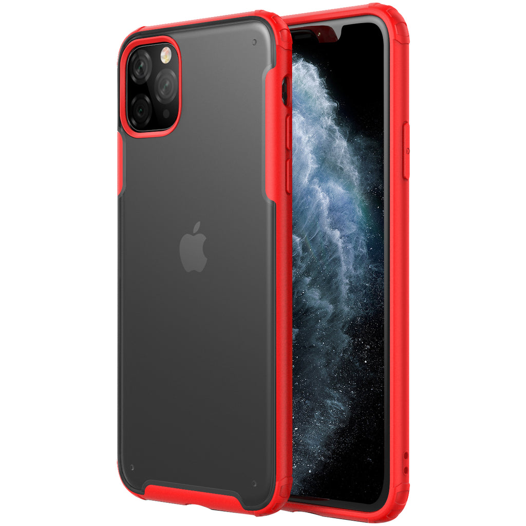 Apple, Back Cover, Drop Tested, TPU (Rubber), iphone 11 pro, , red, rugged frosted,  ₹500 - ₹699, PolyCarbonate (Plastic), Slim Design, translucent