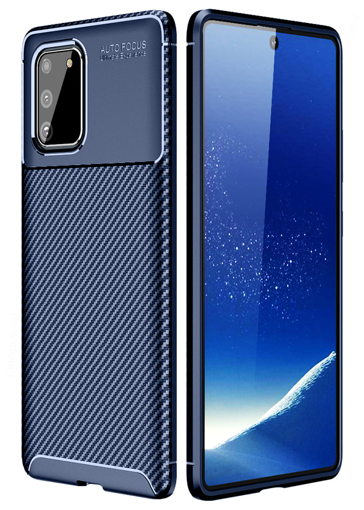 Aramid Fibre Series Shockproof Armor Back Cover for Samsung Galaxy S10 Lite 6.7 inch, Blue
