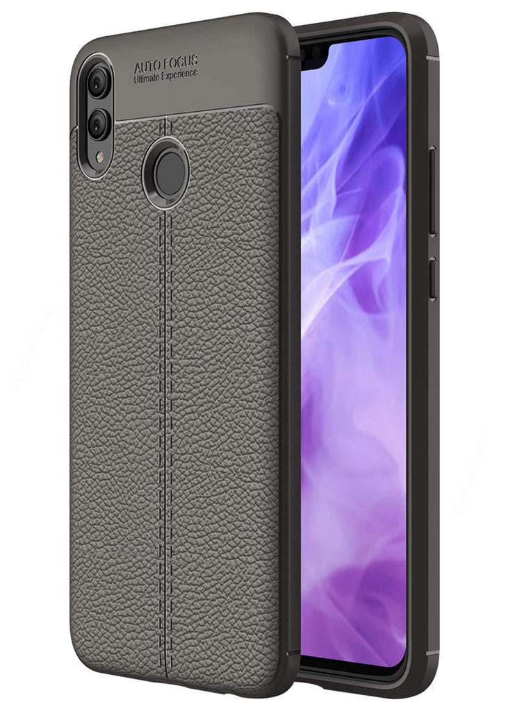 Leather Armor TPU Series Shockproof Armor Back Cover for Honor 8x, 6.5 inch, Grey