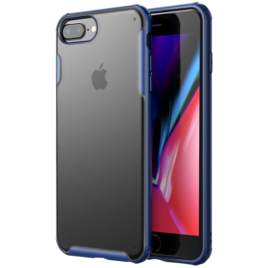 Apple, Back Cover, Drop Tested, TPU (Rubber), blue, iphone 6 Plus, iphone 7 Plus, iphone 8 Plus, Rugged Frosted, ₹500 - ₹699, PolyCarbonate (Plastic), Slim Design, translucent