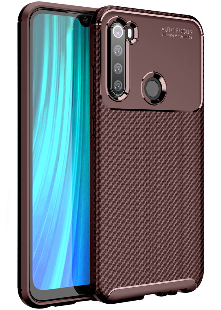 Aramid Fibre Series Shockproof Armor Back Cover for Xiaomi Redmi Note 8 6.3 inch, Brown