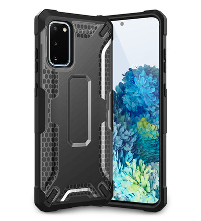 Back Cover, Drop Tested, TPU (Rubber), black, Drop Defense Pro, ₹700 - ₹999, PolyCarbonate (Plastic), Ultra Protection, , s20, samsung, translucent