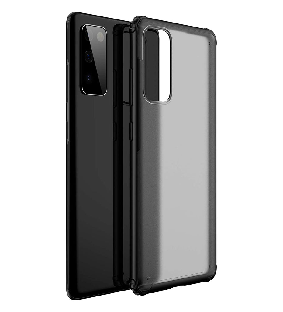 Rugged Frosted Series Semi Transparent PC Shock Proof Slim Back Cover for Samsung Galaxy S20 FE, Samsung Galaxy S20 FE 5G, Black