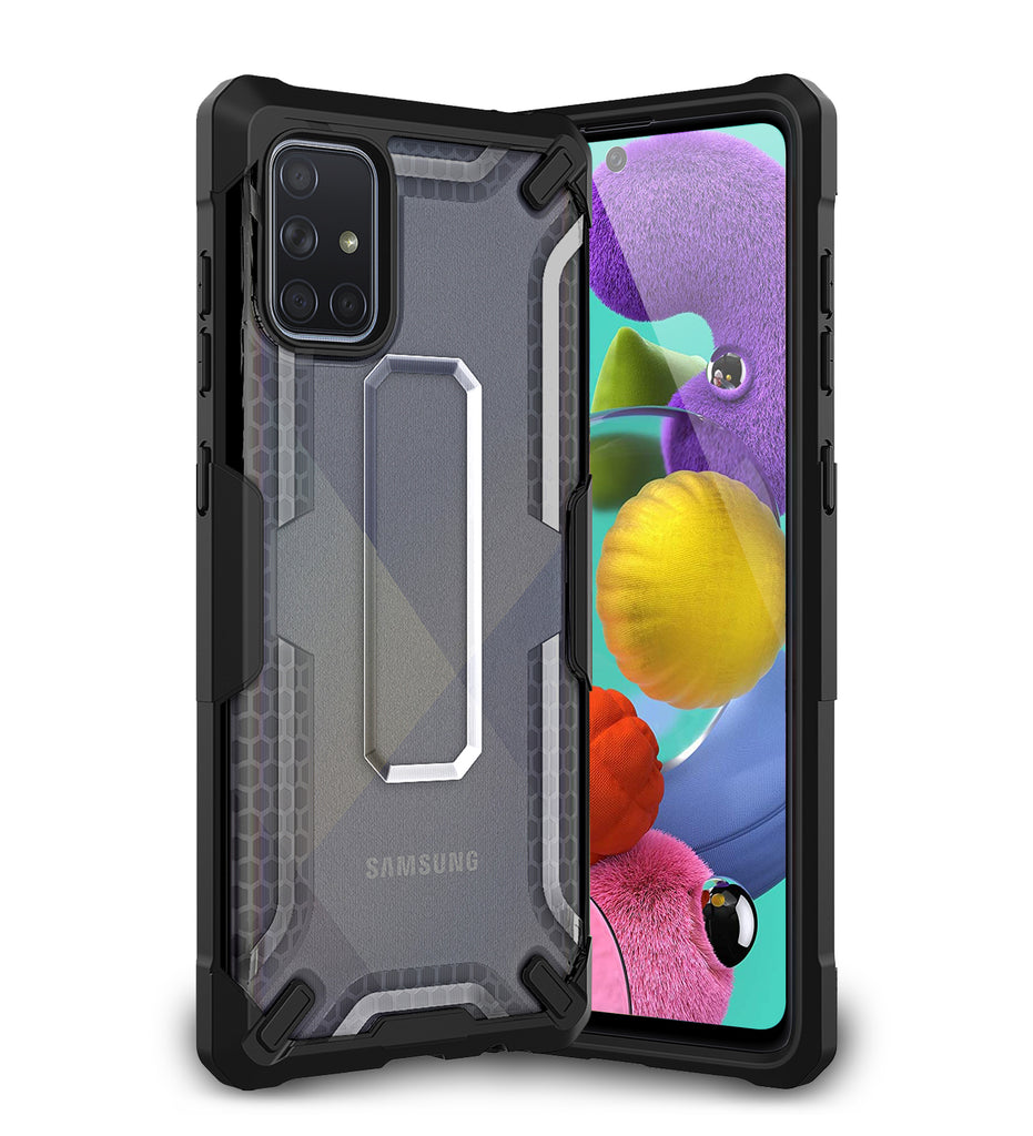 A51, Back Cover, Drop Tested, TPU (Rubber), black, Drop Defense Pro, ₹700 - ₹999, PolyCarbonate (Plastic), Ultra Protection, , samsung, translucent