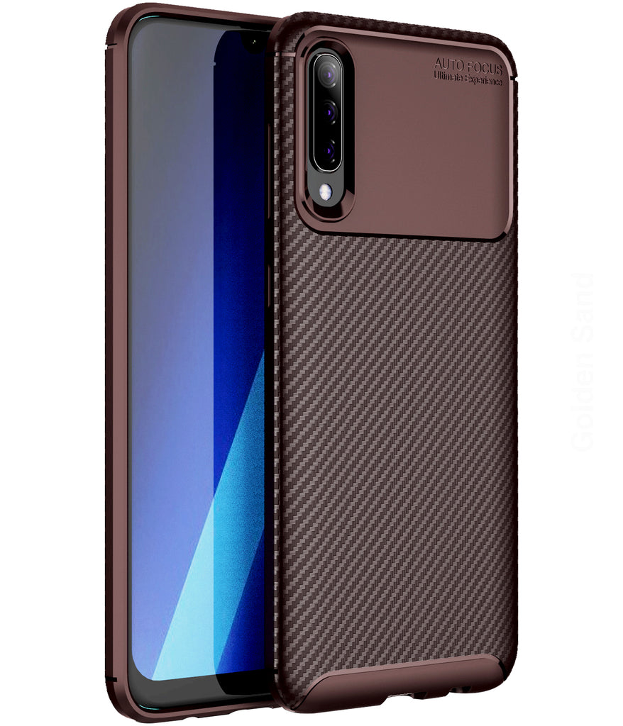 Aramid Fibre Series Shockproof Armor Back Cover for Samsung Galaxy A50s, A50, A30s 6.4 inch, Brown