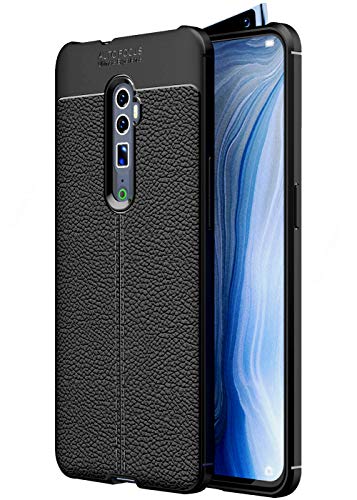 Leather Armor TPU Series Shockproof Armor Back Cover for Oppo Reno 10X Zoom, Black