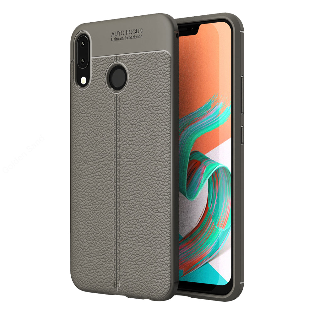Asus, Back Cover, Drop Tested, TPU (Rubber), Grey, Leather, Leather Armor TPU, ₹500 - ₹699, Solid, Slim Design, , Zenfone 5Z