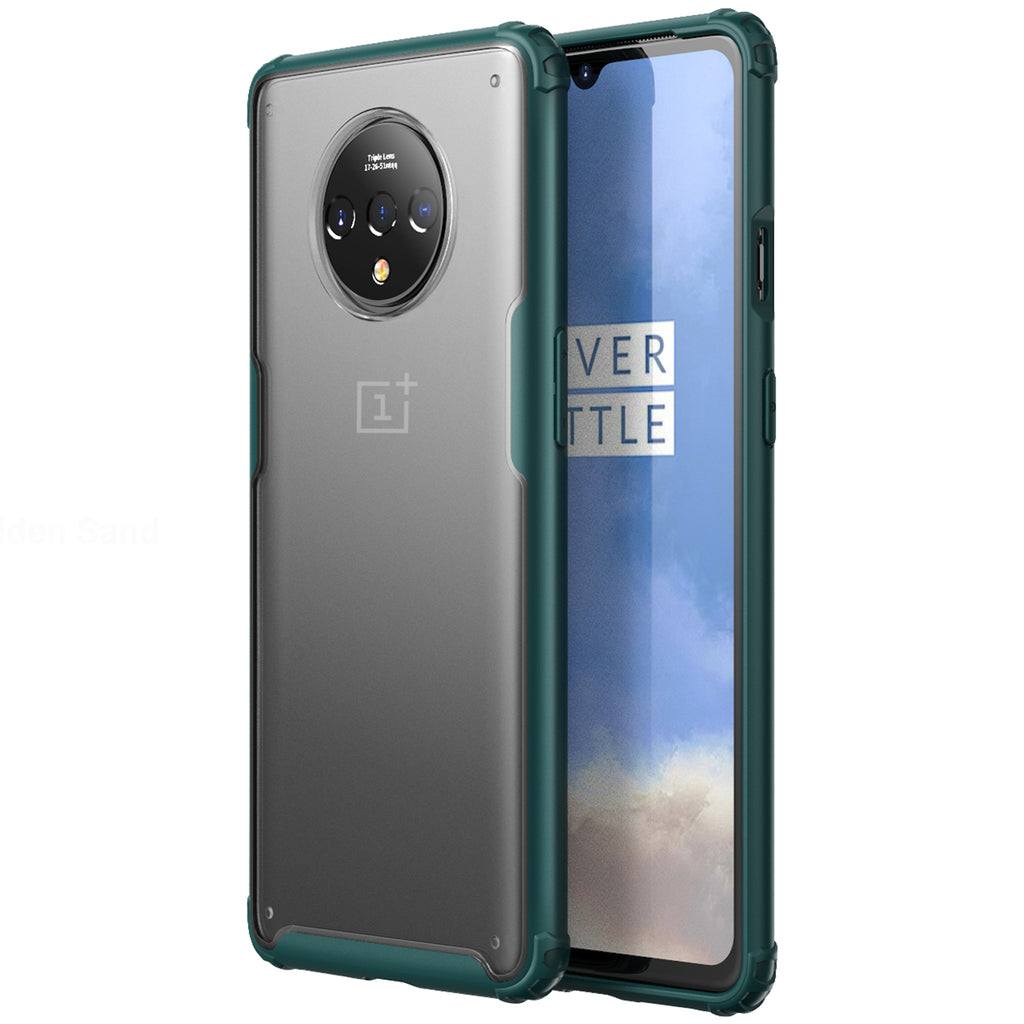 Back Cover, Drop Tested, TPU (Rubber), green, oneplus, oneplus 7T, Rugged Frosted, ₹500 - ₹699, PolyCarbonate (Plastic), Slim Design, translucent, Oneplus 7