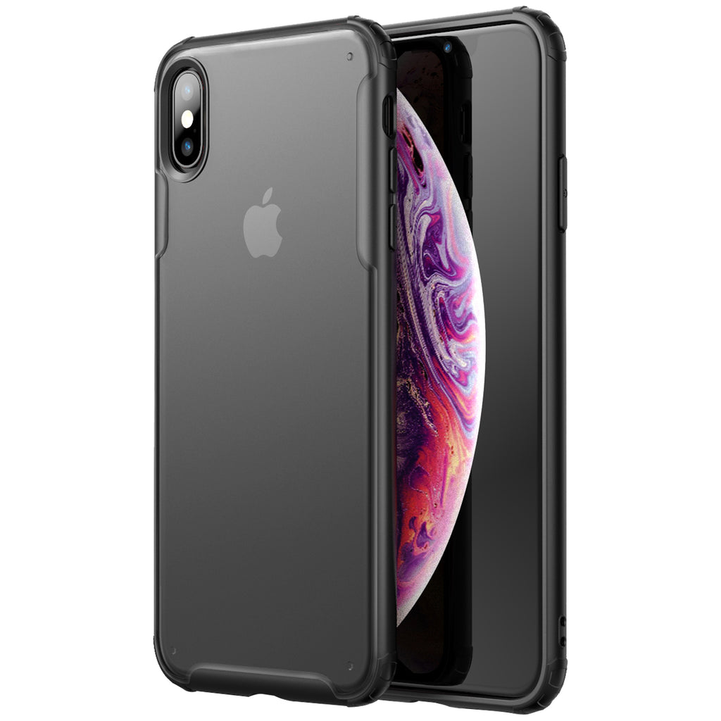 Apple, Back Cover, Drop Tested, TPU (Rubber), black, IPHONE X, IPHONE XS, Rugged Frosted, ₹500 - ₹699, PolyCarbonate (Plastic), Slim Design, translucent