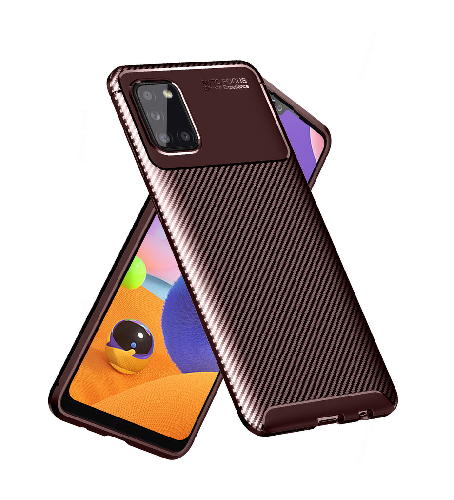 Aramid Fibre Series Shockproof Armor Back Cover for Samsung Galaxy A31 6.4 inch, Brown