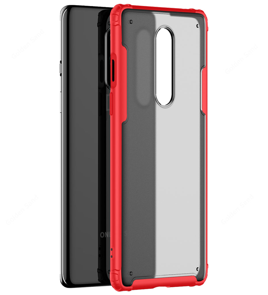 Back Cover, Drop Tested, TPU (Rubber), oneplus, oneplus 8,  ₹500 - ₹699, red, rugged frosted, PolyCarbonate (Plastic), Slim Design, translucent