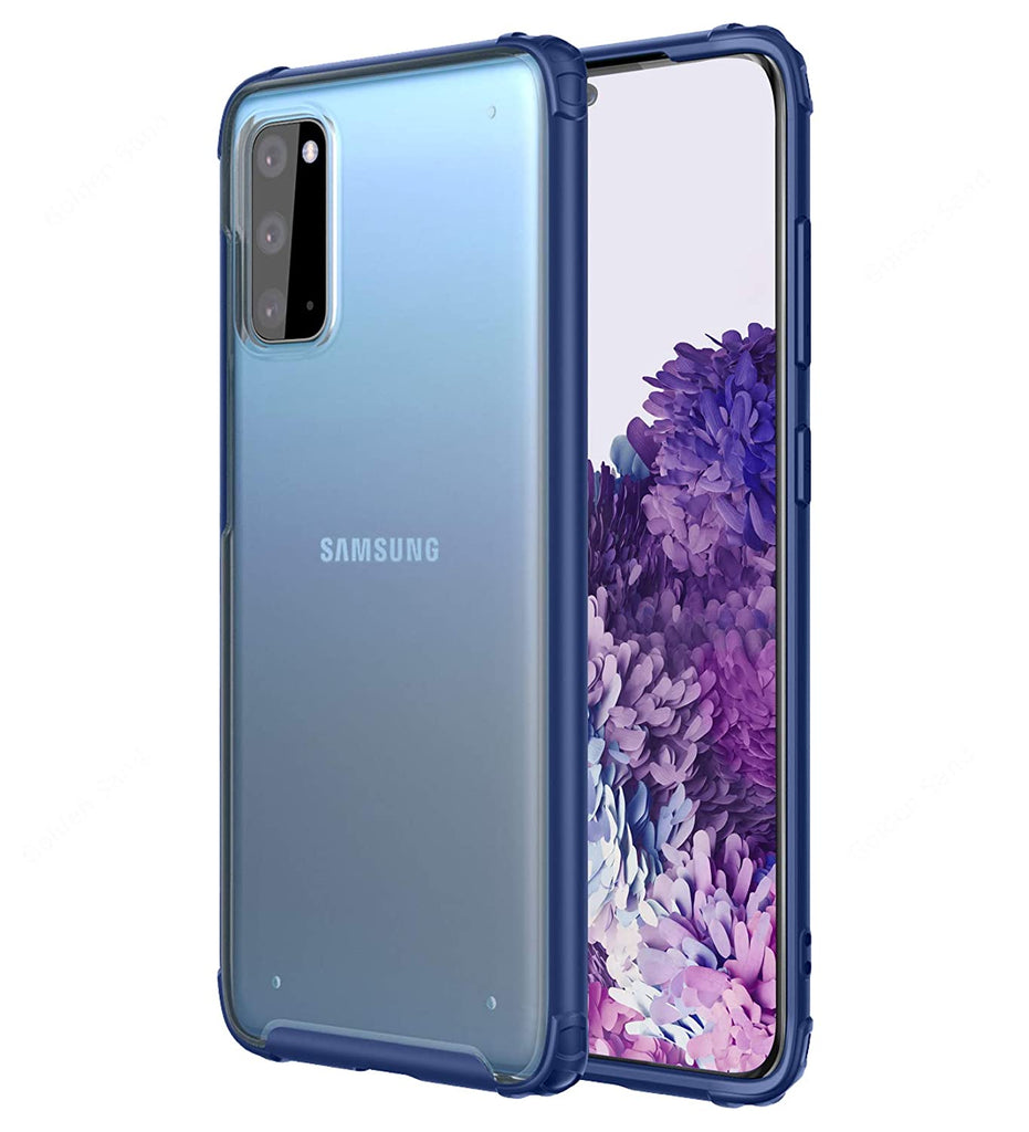 Back Cover, Drop Tested, TPU (Rubber), blue, Rugged Frosted, ₹500 - ₹699, s20, samsung, PolyCarbonate (Plastic), Slim Design, translucent