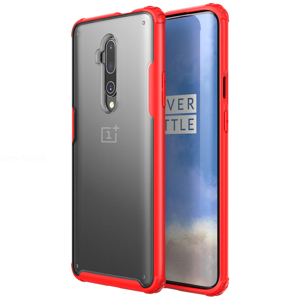 Back Cover, Drop Tested, TPU (Rubber), oneplus, oneplus 7T Pro,  ₹500 - ₹699, red, rugged frosted, PolyCarbonate (Plastic), Slim Design, translucent