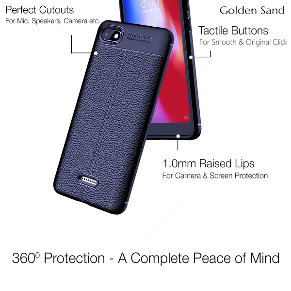 Xiaomi Redmi 6A (5.45 inch) Back Cover | Vegan Leather Series, Blue