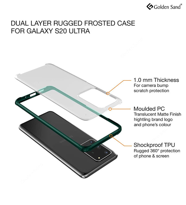 Samsung Galaxy S20 Ultra (6.9 inch) Back Cover | Rugged Frosted Series, Green