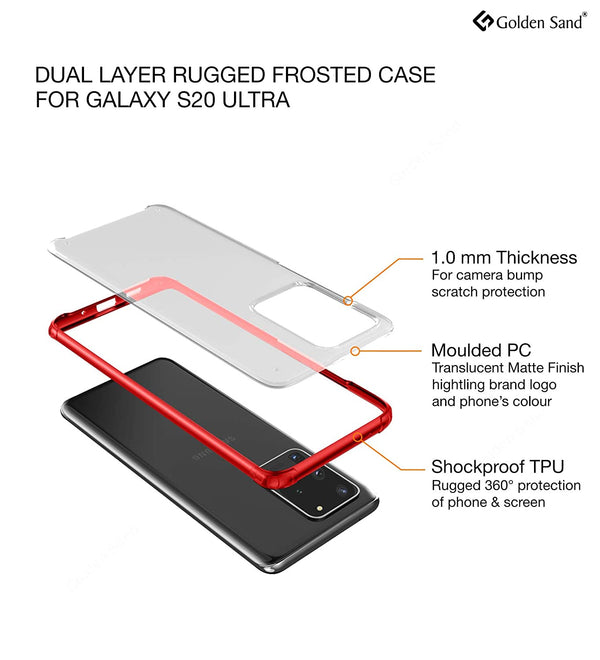 Samsung Galaxy S20 Ultra (6.9 inch) Back Cover | Rugged Frosted Series, Red