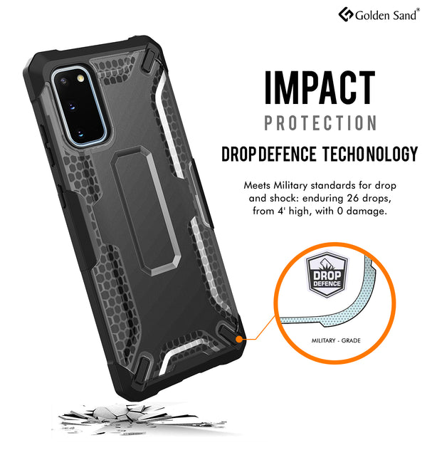 Back Cover, Drop Tested, TPU (Rubber), black, Drop Defense Pro, ₹700 - ₹999, PolyCarbonate (Plastic), Ultra Protection, , s20, samsung, translucent