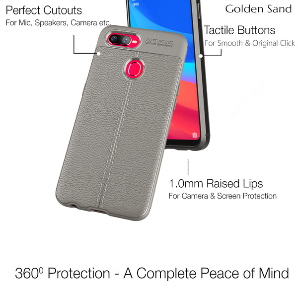 Oppo F9 Pro (6.3 inch) Back Cover | Vegan Leather Series, Grey