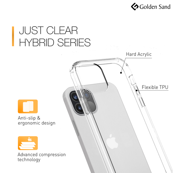 Golden Sand Just Clear Hybrid Series Back Case Cover for  Apple iPhone 12 Pro