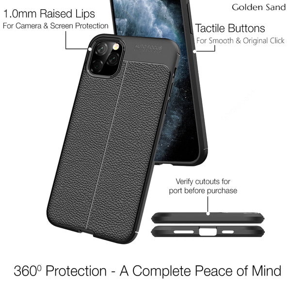 Apple iPhone 11 Pro Max (6.5 inch) Back Cover | Vegan Leather Series, Black