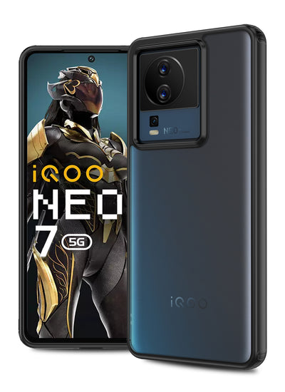 iQOO Neo 7 5G, iQOO Neo 7 Pro 5G (6.78 inch) Back Cover | Rugged Frosted Series, Black