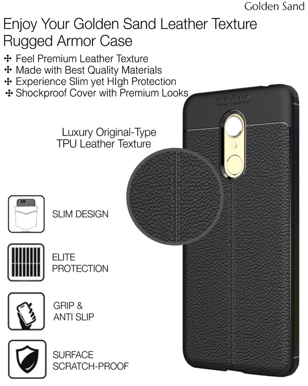Xiaomi Redmi Note 5 (5.99 inch) Back Cover | Vegan Leather Series, Black