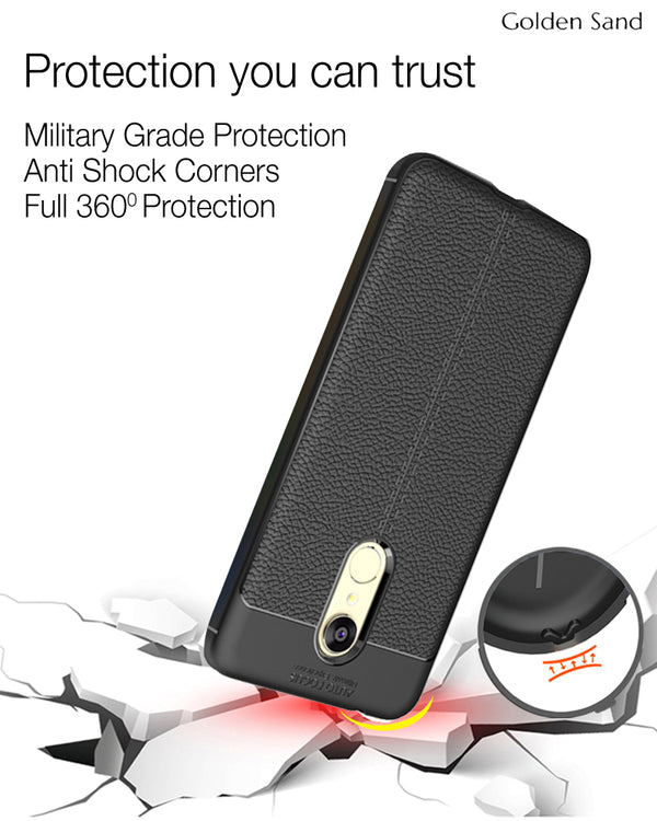 Xiaomi Redmi 5 (5.7 inch) Back Cover | Vegan Leather Series, Black