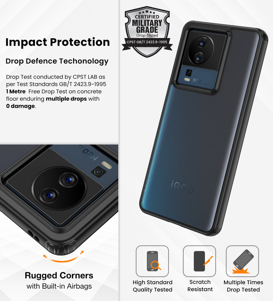 Rugged Frosted Semi Transparent PC Shock Proof Slim Back Cover for