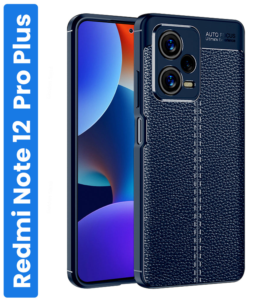 Leather Armor TPU Series Shockproof Armor Back Cover for Redmi Note 12 Pro+ Plus 5G, 6.67 inch, Blue