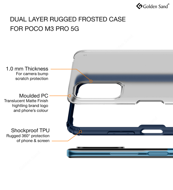 Xiaomi Redmi Note 10T 5G, Poco M3 Pro 5G (6.5 inch) Back Cover | Rugged Frosted Series, Blue