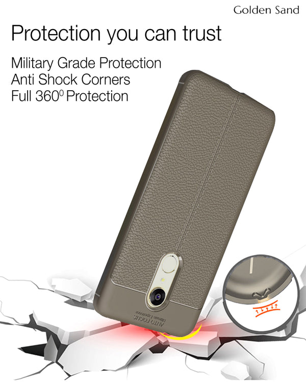 Xiaomi Redmi 5 (5.7 inch) Back Cover | Vegan Leather Series, Grey